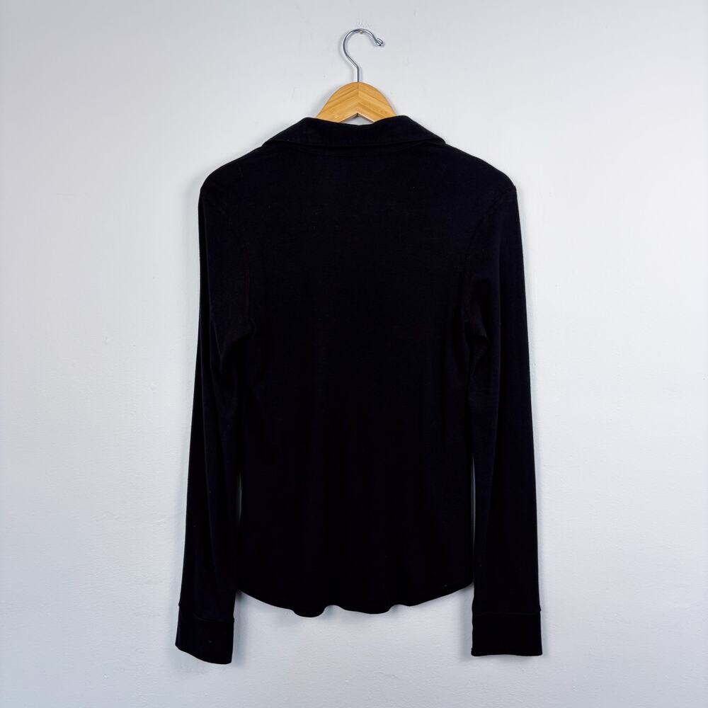 Three Dots Collared Jersey Button Long Sleeve Shi… - image 6